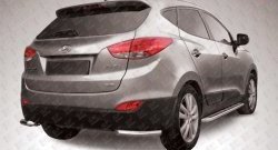 Защита заднего бампера из двух боковых уголков диаметром 57 мм Slitkoff Hyundai IX35  LM (2009-2018) дорестайлинг, рестайлинг