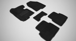 Износостойкие коврики в салон SeiNtex Premium 3D 4 шт. (ворсовые, черные) Hyundai IX35  LM (2009-2018) дорестайлинг, рестайлинг