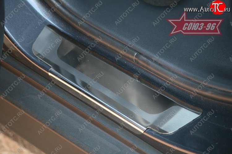 2 834 р. Накладки на внутренние пороги Souz-96 (без логотипа) Hyundai IX35 LM дорестайлинг (2009-2013)  с доставкой в г. Майкоп