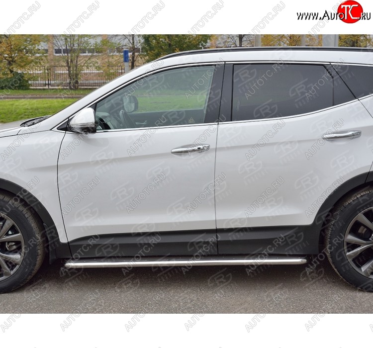 35 549 р. Широкая защита порогов с трубой диаметром 42 мм PREMIUM SLITKOFF v3  Hyundai Santa Fe  DM (2015-2019) рестайлинг  с доставкой в г. Майкоп