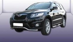 Фигурная защита переднего бампера диаметром 57 мм Slitkoff Hyundai Santa Fe  CM (2009-2012) рестайлинг