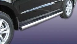 Защита порогов из круглой трубы диаметром 76 мм Slitkoff Hyundai Santa Fe  CM (2009-2012) рестайлинг