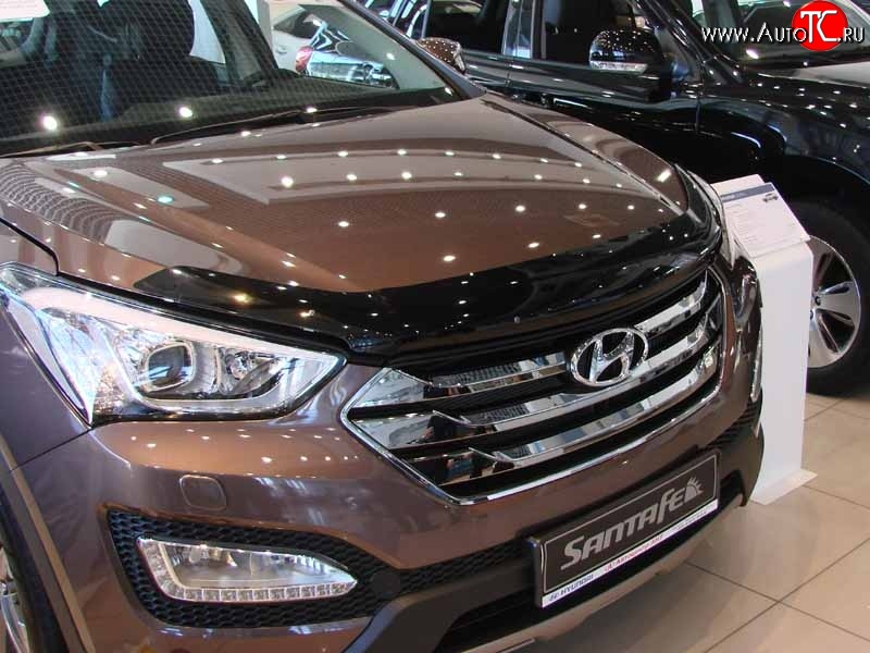 3 299 р. Дефлектор капота NovLine Hyundai Santa Fe DM дорестайлинг (2012-2016)  с доставкой в г. Майкоп