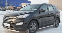 24 649 р. Широкая защита порогов SLITKOFF  Hyundai Santa Fe  DM (2012-2016) дорестайлинг  с доставкой в г. Майкоп. Увеличить фотографию 4