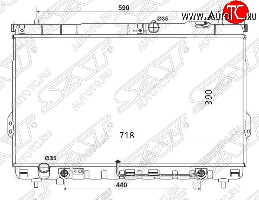 11 849 р. Радиатор двигателя SAT (трубчатый, DIESEL, АКПП) Hyundai Santa Fe SM (2000-2012)  с доставкой в г. Майкоп