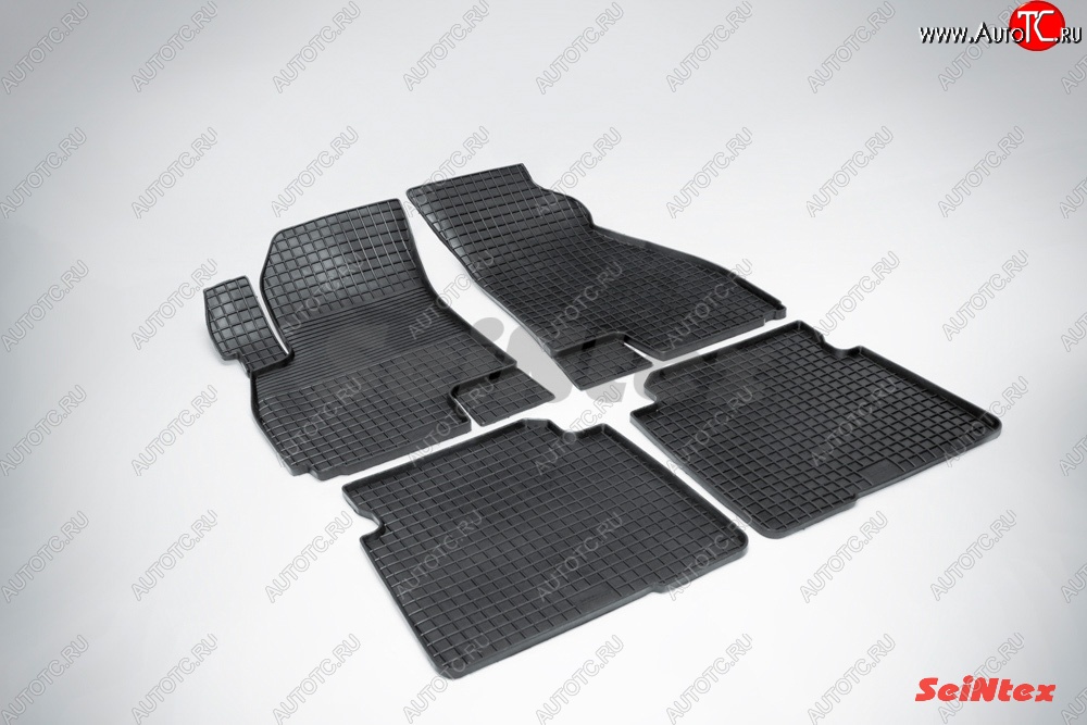 3 269 р. Износостойкие коврики в салон с рисунком Сетка SeiNtex Premium 4 шт. (резина) Hyundai Santa Fe SM (2000-2012)  с доставкой в г. Майкоп