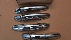 2 999 р. Накладки на внешние ручки дверей СТ Hyundai Santa Fe DM дорестайлинг (2012-2016) (Неокрашенные)  с доставкой в г. Майкоп. Увеличить фотографию 2