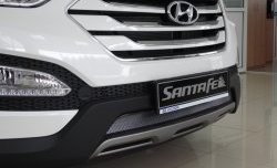 1 539 р. Сетка на бампер Russtal (хром) Hyundai Santa Fe DM дорестайлинг (2012-2016)  с доставкой в г. Майкоп. Увеличить фотографию 3