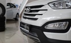 1 539 р. Сетка на бампер Russtal (хром) Hyundai Santa Fe DM дорестайлинг (2012-2016)  с доставкой в г. Майкоп. Увеличить фотографию 4