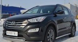 18 699 р. Защита переднего бампера (2 трубыØ63 мм, нержавейка) SLITKOFF  Hyundai Santa Fe  DM (2012-2016) дорестайлинг  с доставкой в г. Майкоп. Увеличить фотографию 4