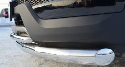 17 999 р. Защита переднего бампера (2 трубыØ76 и 42 мм, нержавейка) SLITKOFF  Hyundai Santa Fe  DM (2012-2016) дорестайлинг  с доставкой в г. Майкоп. Увеличить фотографию 3