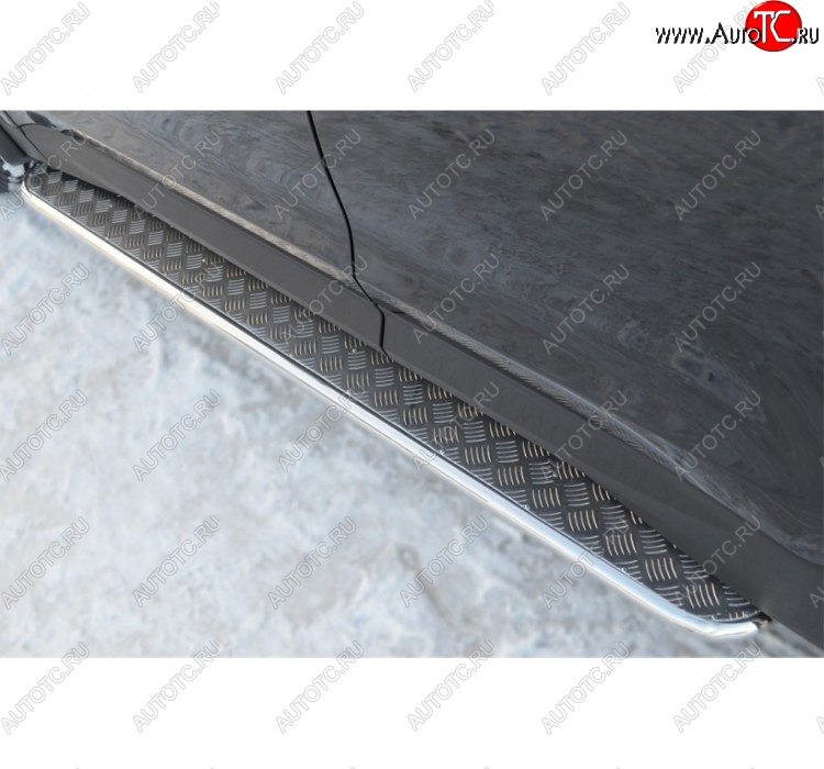 35 549 р. Широкая защита порогов SLITKOFF v3  Hyundai Santa Fe  DM (2012-2016) дорестайлинг  с доставкой в г. Майкоп