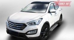 9 674 р. Пороги из алюминиевого профиля Souz-96 Hyundai Santa Fe DM дорестайлинг (2012-2016)  с доставкой в г. Майкоп. Увеличить фотографию 2
