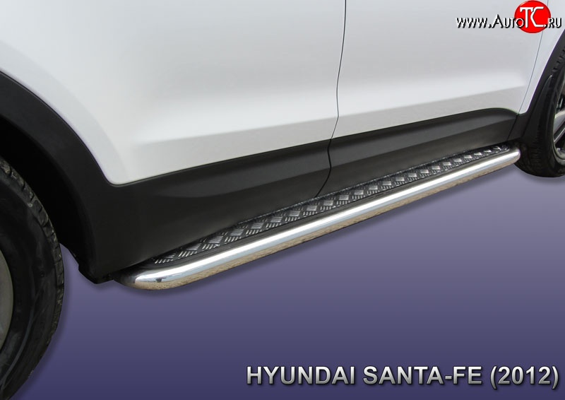 16 799 р. Широкая защита порогов с трубой диаметром 57 мм Slitkoff  Hyundai Santa Fe  DM (2012-2016) дорестайлинг  с доставкой в г. Майкоп