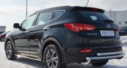 17 399 р. Защита заднего бампера (2 трубы Ø63 мм, нержавейка) SLITKOFF  Hyundai Santa Fe  DM (2012-2016) дорестайлинг  с доставкой в г. Майкоп. Увеличить фотографию 3