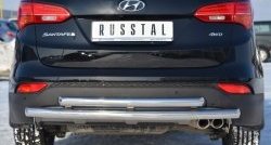 17 399 р. Защита заднего бампера (2 трубы Ø63 мм, нержавейка) SLITKOFF  Hyundai Santa Fe  DM (2012-2016) дорестайлинг  с доставкой в г. Майкоп. Увеличить фотографию 4