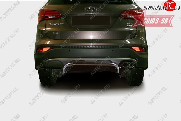 9 539 р. Защита заднего бампера Souz-96 (d42) Hyundai Santa Fe DM дорестайлинг (2012-2016)  с доставкой в г. Майкоп