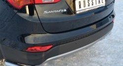 12 999 р. Защита заднего бампера (Ø63 мм уголки, нержавейка) SLITKOFF  Hyundai Santa Fe  DM (2012-2016) дорестайлинг  с доставкой в г. Майкоп. Увеличить фотографию 2
