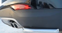 12 999 р. Защита заднего бампера (Ø63 мм уголки, нержавейка) SLITKOFF  Hyundai Santa Fe  DM (2012-2016) дорестайлинг  с доставкой в г. Майкоп. Увеличить фотографию 3