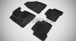 Износостойкие коврики в салон 3D HYUNDAI SANTA FE III черные (компл) Hyundai Santa Fe  DM (2012-2016) дорестайлинг