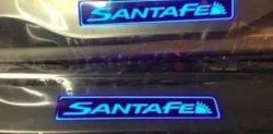 5 349 р. Накладки на порожки автомобиля СТ v2 Hyundai Santa Fe DM дорестайлинг (2012-2016)  с доставкой в г. Майкоп. Увеличить фотографию 2
