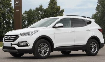 9 249 р. Комплект рейлингов АПС  Hyundai Santa Fe  DM (2012-2019) дорестайлинг, рестайлинг (Черные, без поперечин)  с доставкой в г. Майкоп. Увеличить фотографию 3