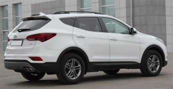 9 249 р. Комплект рейлингов АПС  Hyundai Santa Fe  DM (2012-2019) дорестайлинг, рестайлинг (Черные, без поперечин)  с доставкой в г. Майкоп. Увеличить фотографию 5
