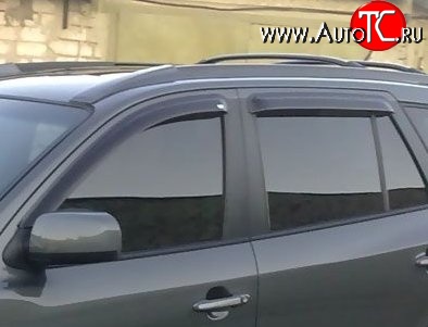 999 р. Комплект дефлекторов окон (ветровиков) 4 шт. Russtal Hyundai Santa Fe CM дорестайлинг (2006-2009)  с доставкой в г. Майкоп