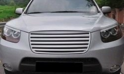 7 249 р. Решётка радиатора CT Hyundai Santa Fe CM рестайлинг (2009-2012) (Неокрашенная)  с доставкой в г. Майкоп. Увеличить фотографию 2