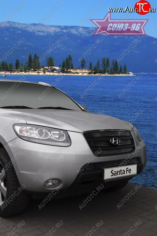 5 354 р. Декоративные элементы решетки радиатора Souz-96 (d10) Hyundai Santa Fe CM дорестайлинг (2006-2009)  с доставкой в г. Майкоп