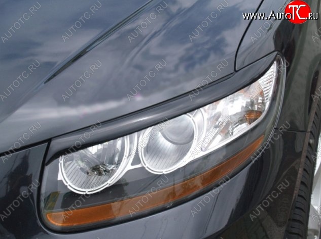 1 199 р. Реснички на фары CT Hyundai Santa Fe CM рестайлинг (2009-2012) (Неокрашенные)  с доставкой в г. Майкоп