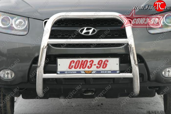 13 139 р. Защита переднего бампера Souz-96 (d60) Hyundai Santa Fe CM дорестайлинг (2006-2009)  с доставкой в г. Майкоп