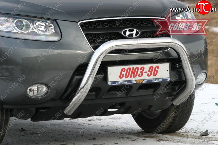 20 384 р. Защита переднего бампера Souz-96 (d76) Hyundai Santa Fe CM дорестайлинг (2006-2009)  с доставкой в г. Майкоп