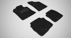 Износостойкие коврики в салон 3D HYUNDAI SANTA FE черные (компл) Hyundai Santa Fe  CM (2006-2012) дорестайлинг, рестайлинг