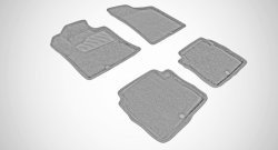 Износостойкие коврики в салон 3D HYUNDAI SANTA FE серые (компл) Hyundai Santa Fe  CM (2006-2012) дорестайлинг, рестайлинг