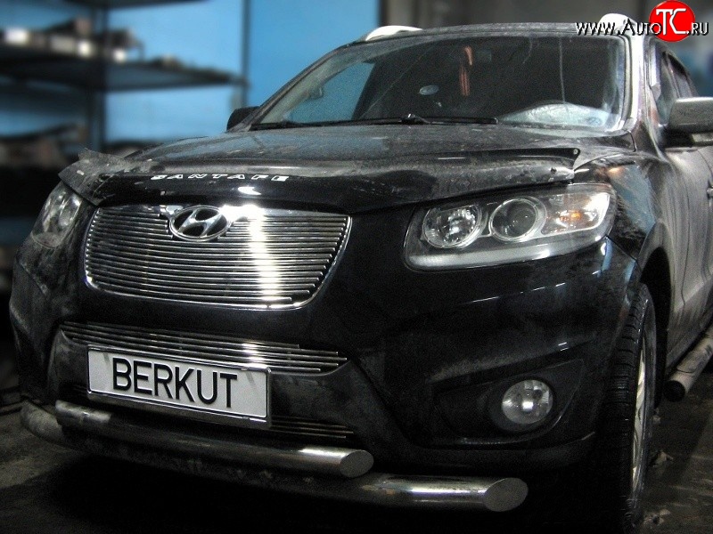 5 999 р. Декоративная вставка решетки радиатора (рестайлинг) Berkut Hyundai Santa Fe CM рестайлинг (2009-2012)  с доставкой в г. Майкоп