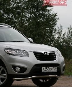 12 689 р. Защита переднего бампера одинарная Souz-96 (d60) Hyundai Santa Fe CM рестайлинг (2009-2012)  с доставкой в г. Майкоп. Увеличить фотографию 3