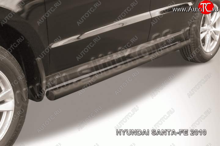 9 999 р. Защита порогов из трубы d57 Slitkoff Hyundai Santa Fe CM рестайлинг (2009-2012) (Цвет: серебристый)  с доставкой в г. Майкоп