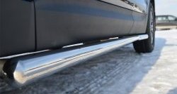 69 999 р. Защита порогов из круглой трубы диаметром 76 мм Russtal Hyundai Santa Fe CM рестайлинг (2009-2012) (Защита порогов с со скосами на торцах (вариант 1))  с доставкой в г. Майкоп. Увеличить фотографию 2