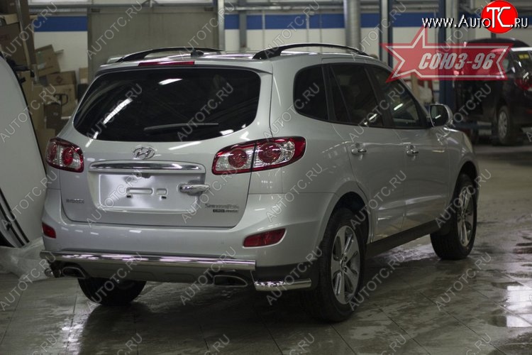11 744 р. Защита заднего бампера рестайлинг Souz-96 (d60) Hyundai Santa Fe CM рестайлинг (2009-2012)  с доставкой в г. Майкоп