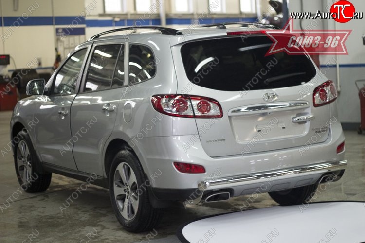 14 219 р. Защита заднего бампера Souz-96 (d76) Hyundai Santa Fe CM рестайлинг (2009-2012)  с доставкой в г. Майкоп