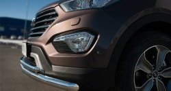 18 699 р. Защита переднего бампера (2 трубыØ63 и 42 мм, нержавейка) SLITKOFF  Hyundai Grand Santa Fe  1 DM (2013-2016) дорестайлинг  с доставкой в г. Майкоп. Увеличить фотографию 3