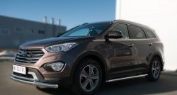 18 699 р. Защита переднего бампера (2 трубыØ63 и 42 мм, нержавейка) SLITKOFF  Hyundai Grand Santa Fe  1 DM (2013-2016) дорестайлинг  с доставкой в г. Майкоп. Увеличить фотографию 4