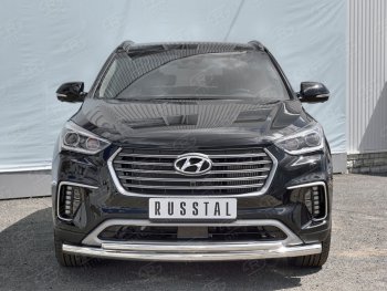 18 599 р. Защита переднего бампера (2 трубыØ42 мм, нержавейка) SLITKOFF  Hyundai Grand Santa Fe  1 DM (2016-2018) рестайлинг  с доставкой в г. Майкоп. Увеличить фотографию 3