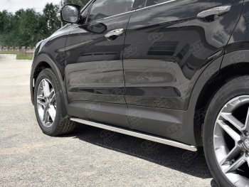 17 999 р. Защита порогов из круглой трубы диаметром 42 мм SLITKOFF v1  Hyundai Grand Santa Fe  1 DM (2016-2018) рестайлинг  с доставкой в г. Майкоп. Увеличить фотографию 2