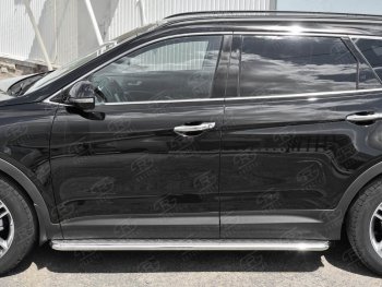 22 999 р. Широкая защита порогов с трубой диаметром 42 мм SLITKOFF v2  Hyundai Grand Santa Fe  1 DM (2016-2018) рестайлинг  с доставкой в г. Майкоп. Увеличить фотографию 2