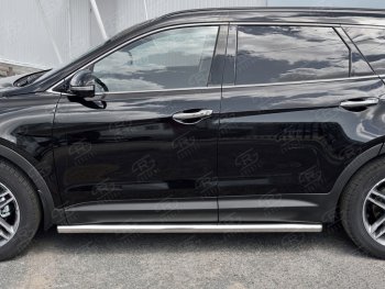 19 999 р. Защита порогов из круглой трубы диаметром 63 мм SLITKOFF v3  Hyundai Grand Santa Fe  1 DM (2016-2018) рестайлинг  с доставкой в г. Майкоп. Увеличить фотографию 2