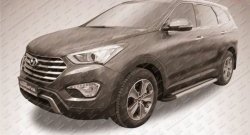 10 699 р. Алюминиевые пороги Slitkoff Luxe Silver  Hyundai Grand Santa Fe  1 DM (2013-2016) дорестайлинг  с доставкой в г. Майкоп. Увеличить фотографию 2