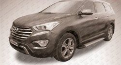 13 349 р. Алюминиевые пороги Slitkoff Optima Silver  Hyundai Grand Santa Fe  1 DM (2013-2016) дорестайлинг  с доставкой в г. Майкоп. Увеличить фотографию 2