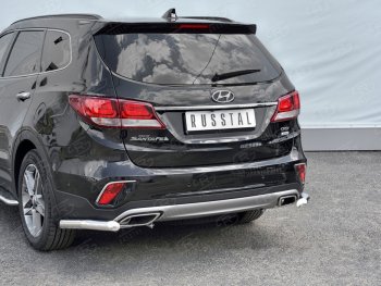 15 999 р. Защита заднего бампера (Ø63 мм уголки, нержавейка) SLITKOFF  Hyundai Grand Santa Fe  1 DM (2016-2018) рестайлинг  с доставкой в г. Майкоп. Увеличить фотографию 2